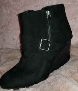 Ankle Black Wedge Booties